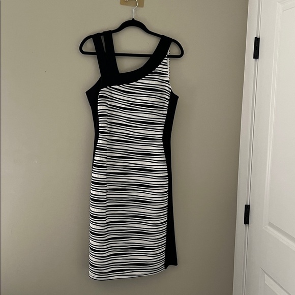 UCP Black and White Striped Sleeveless Dress - Picture 2 of 5